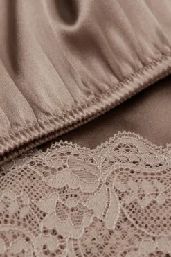 Lace Trim Silk Shorts