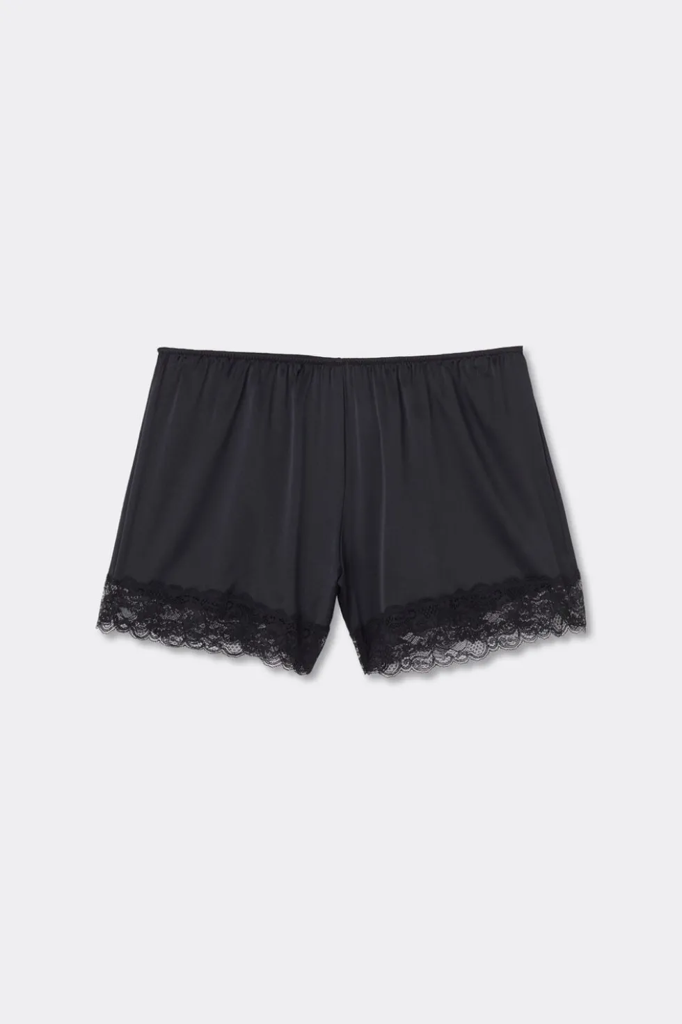 Lace Trim Silk Shorts