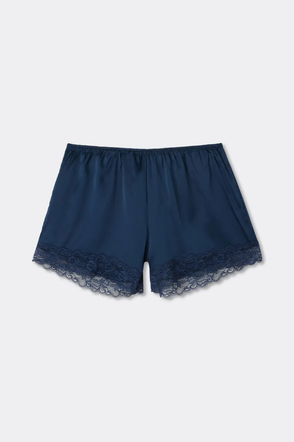 Lace Trim Silk Shorts