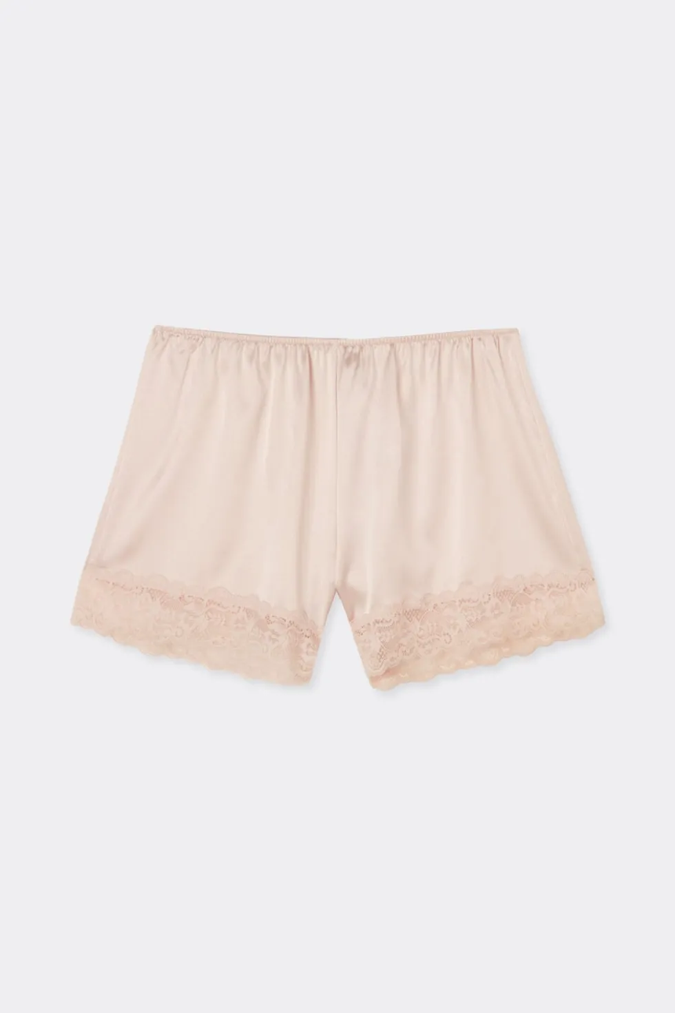 Lace Trim Silk Shorts