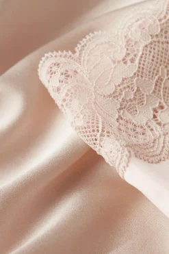 Lace Trim Silk Shorts