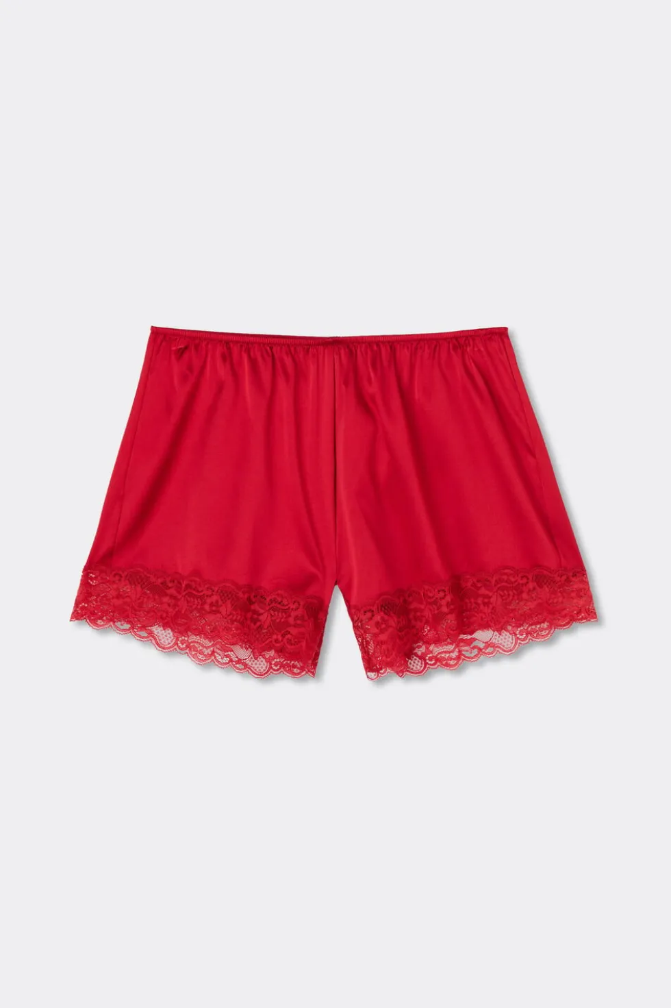 Lace Trim Silk Shorts