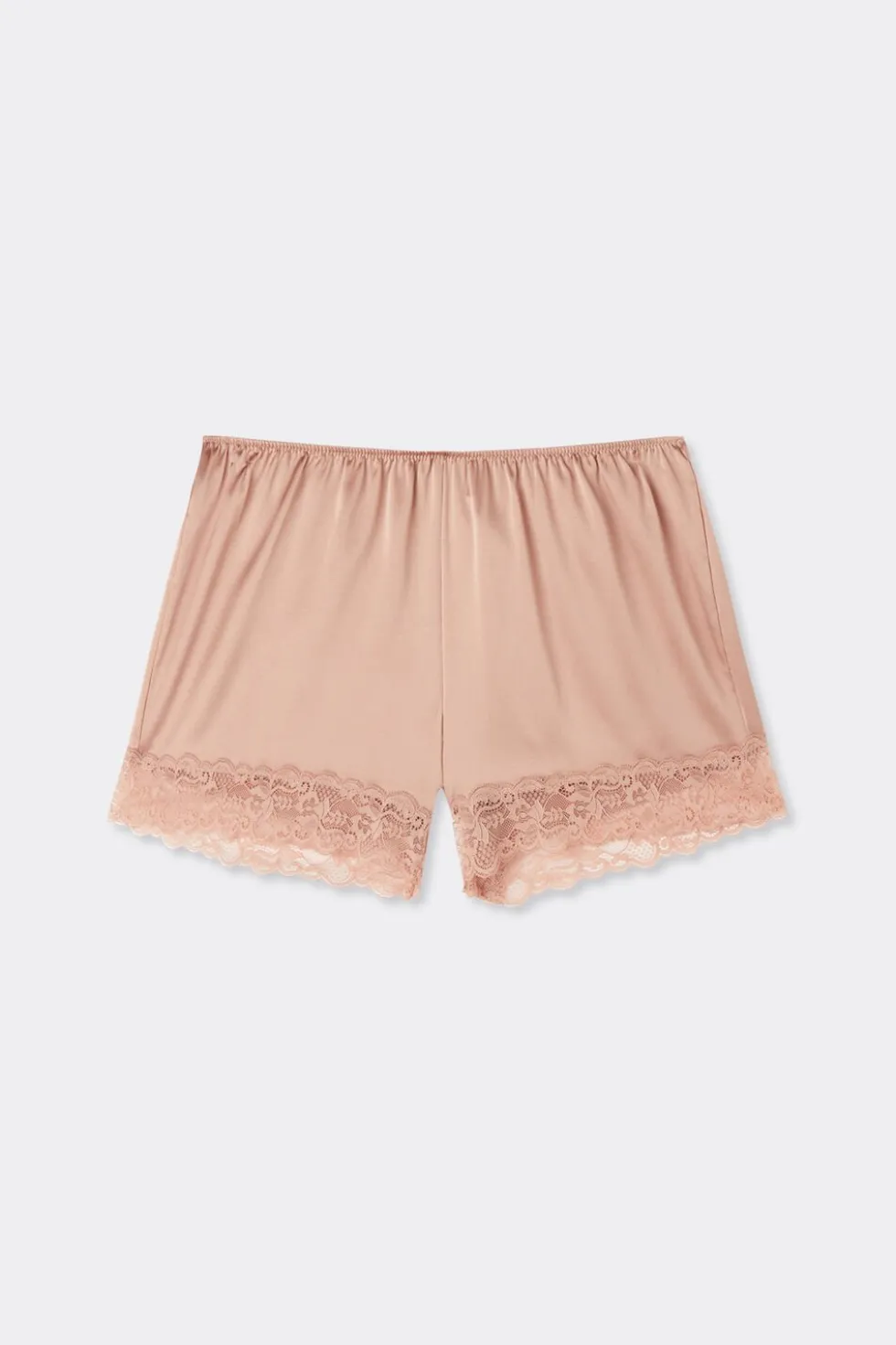 Lace Trim Silk Shorts