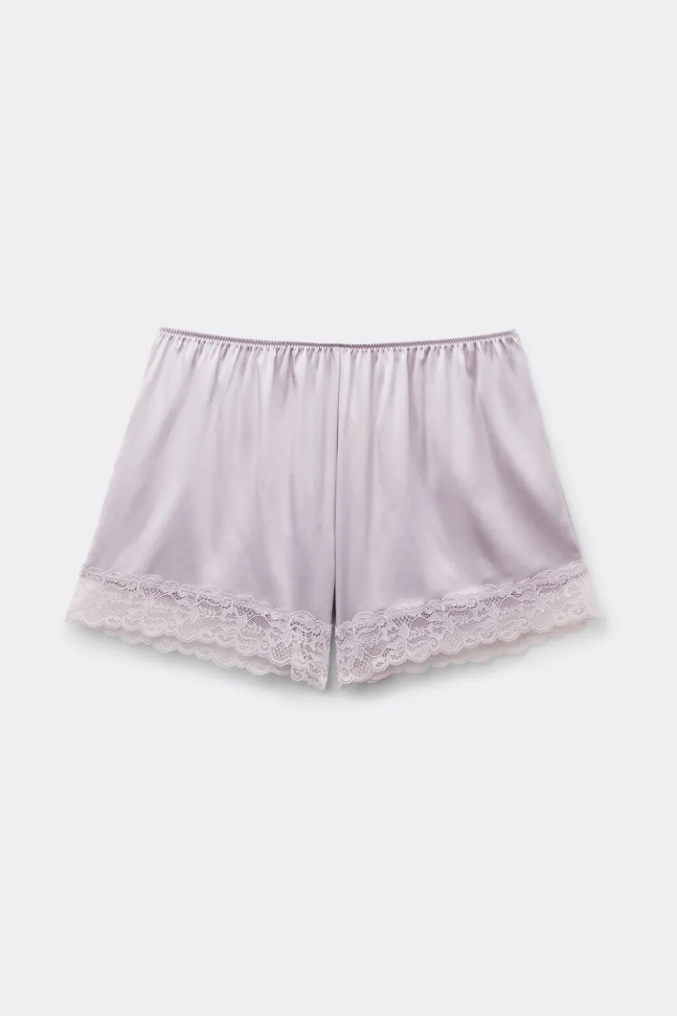 Lace Trim Silk Shorts