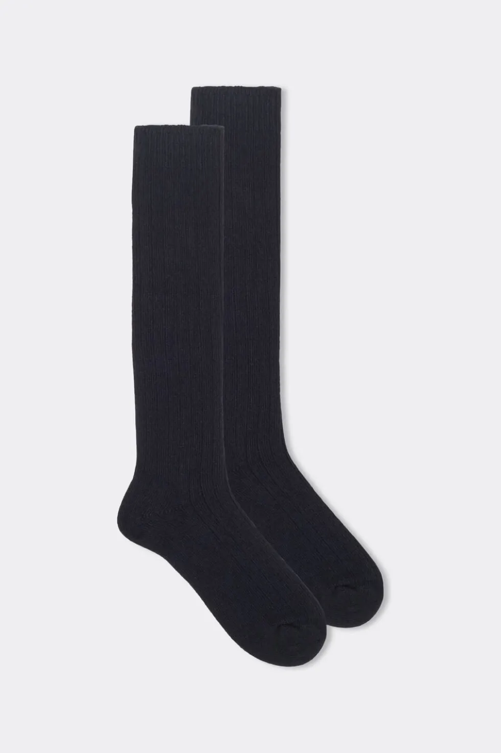 Long Ribbed Socks in Cashmere and Wool