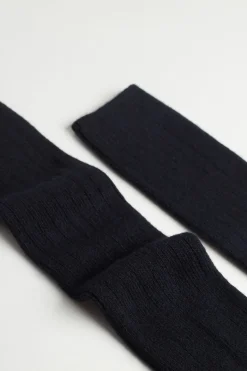 Long Ribbed Socks in Cashmere and Wool