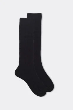 Long Ribbed Socks in Cashmere and Wool