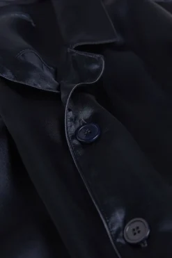 Long Silk Piped Pajamas