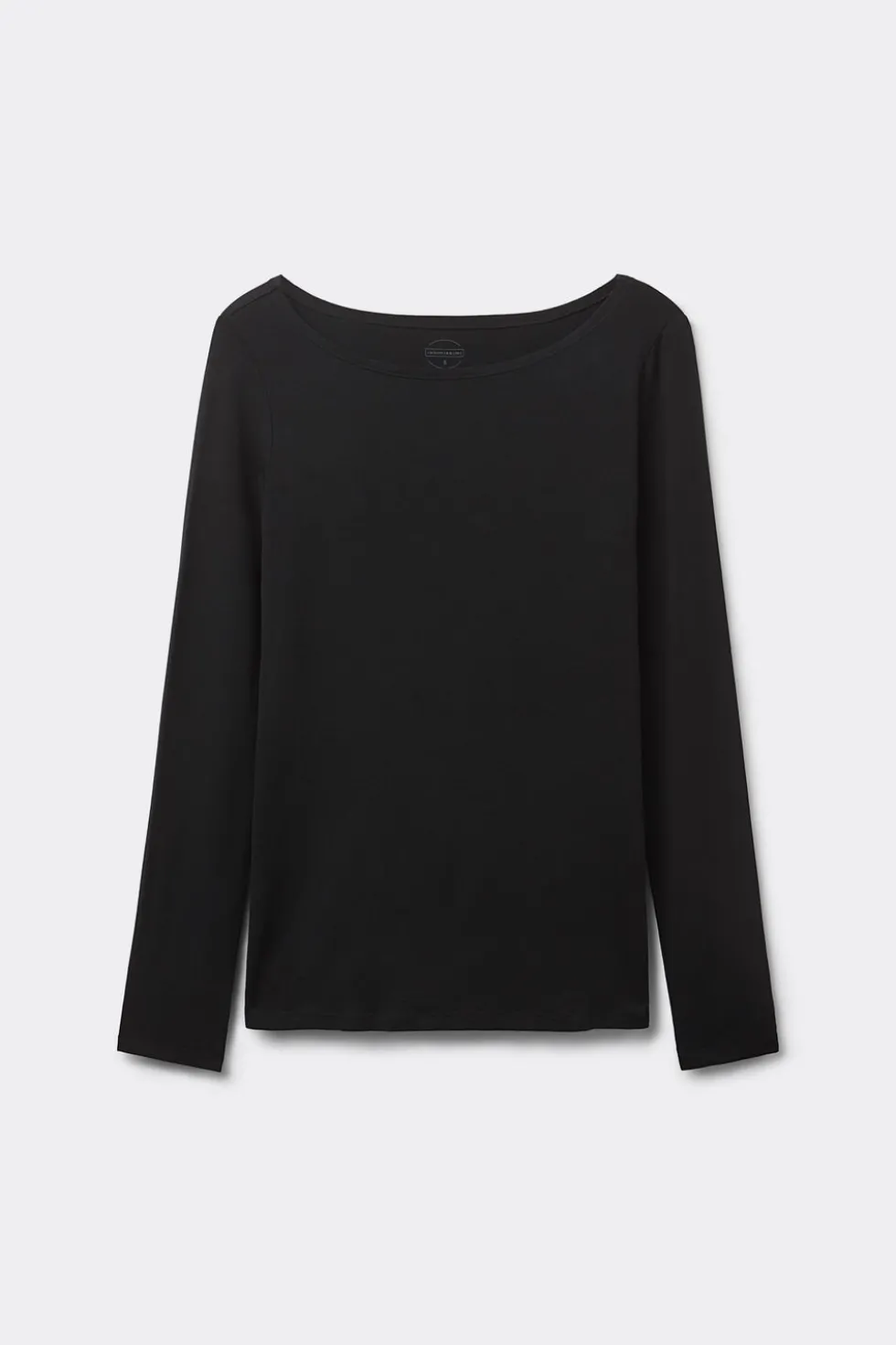 Long Sleeve Bateau Neck Top in Micromodal