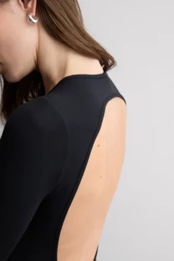 Long Sleeve Essential Modal Bodysuit with Open Back