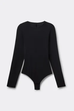 Long Sleeve Essential Modal Bodysuit with Open Back