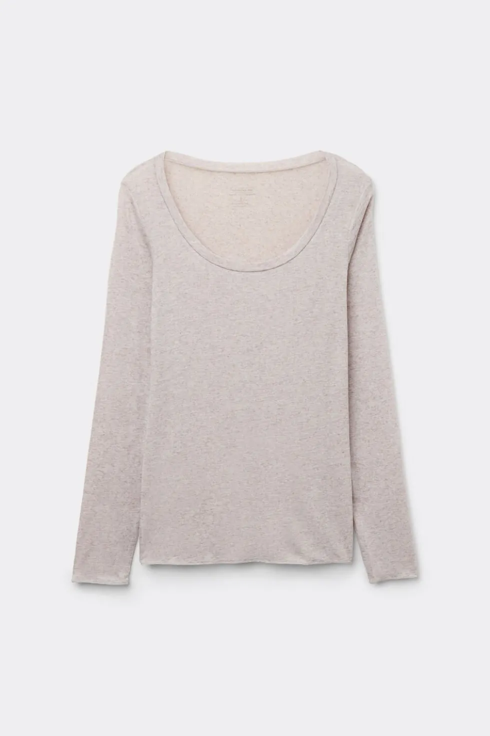 Long Sleeve Scoop Neck Top in Ultralight Modal with Cashmere