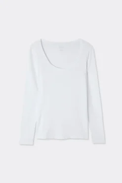 Long Sleeve Scoop Neck Top in Micro-modal