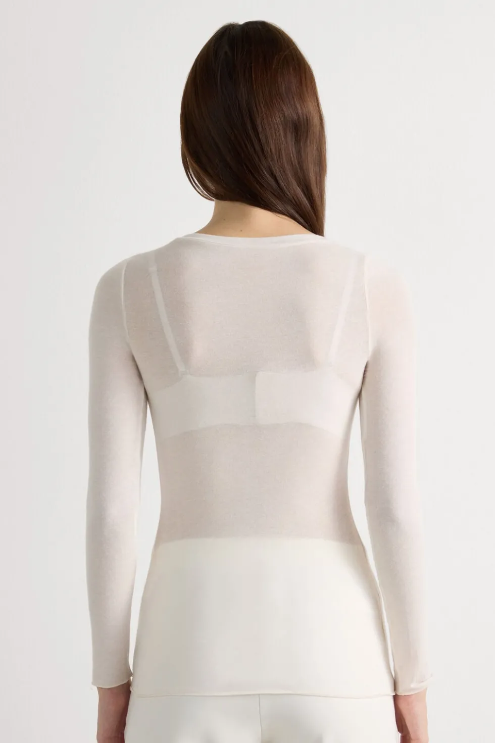 Long Sleeve Scoop Neck Top in Ultralight Modal with Cashmere