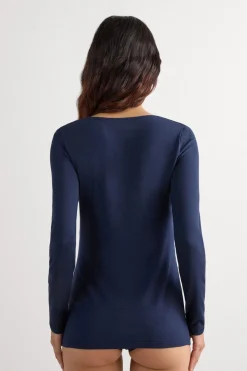 Long Sleeve Scoop Neck Top in Micro-modal