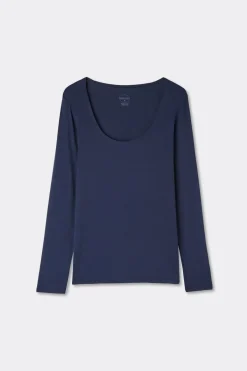 Long Sleeve Scoop Neck Top in Micro-modal