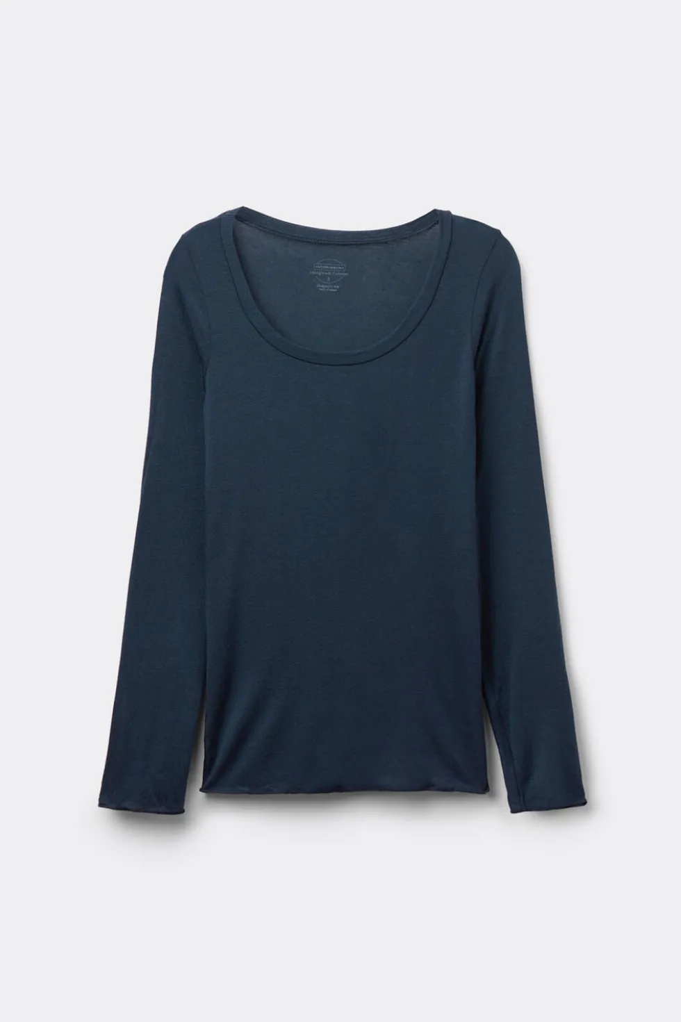 Long Sleeve Scoop Neck Top in Ultralight Modal with Cashmere