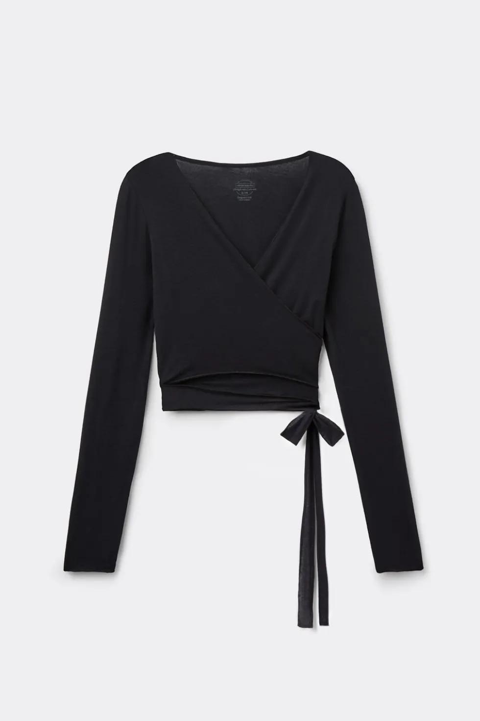 Long Sleeve Wrap Top in Modal Ultralight with Cashmere