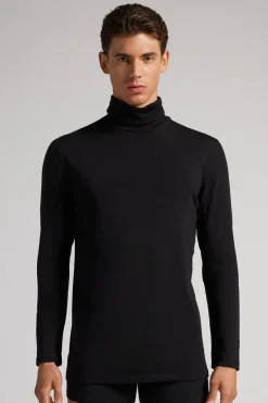 Long-sleeve High-Neck Merino-Wool Top