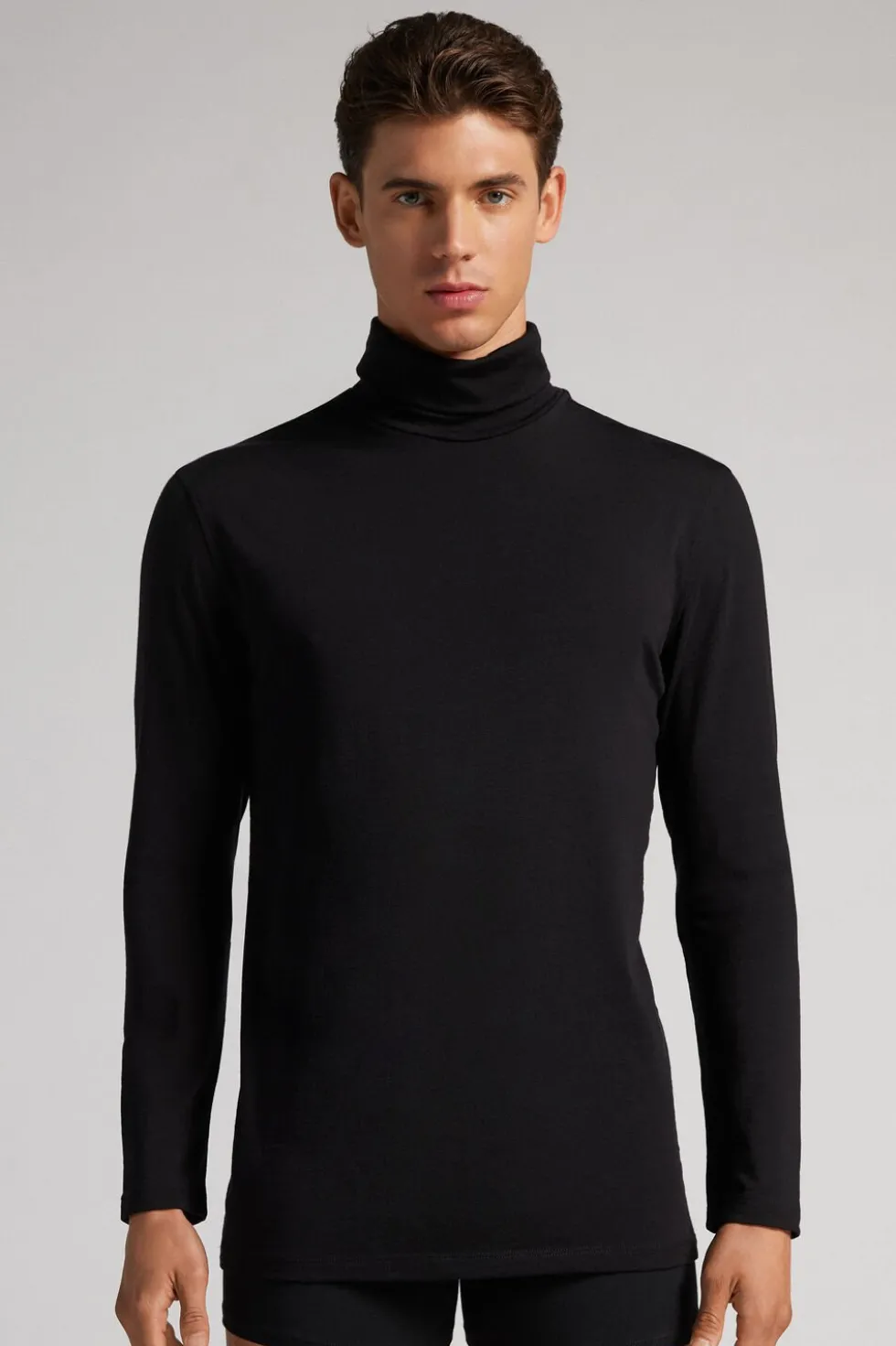 Long-sleeve High-Neck Merino-Wool Top