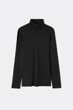 Long-sleeve High-Neck Merino-Wool Top