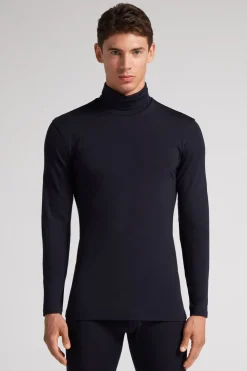 Long-sleeve High-Neck Merino-Wool Top