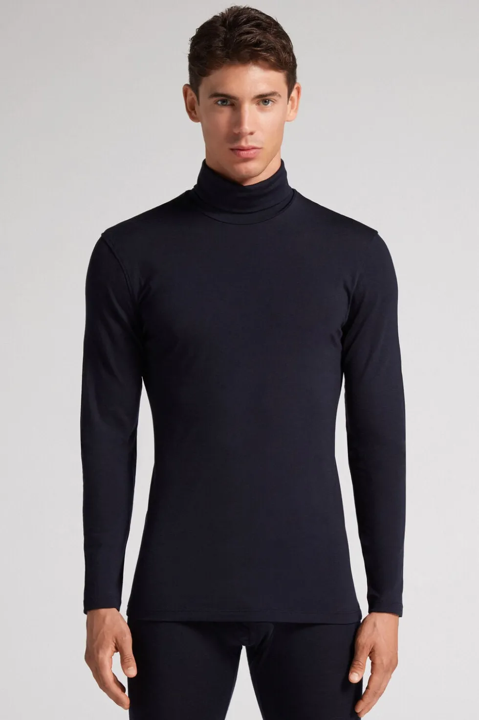 Long-sleeve High-Neck Merino-Wool Top