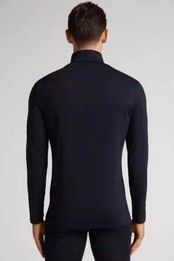 Long-sleeve High-Neck Merino-Wool Top