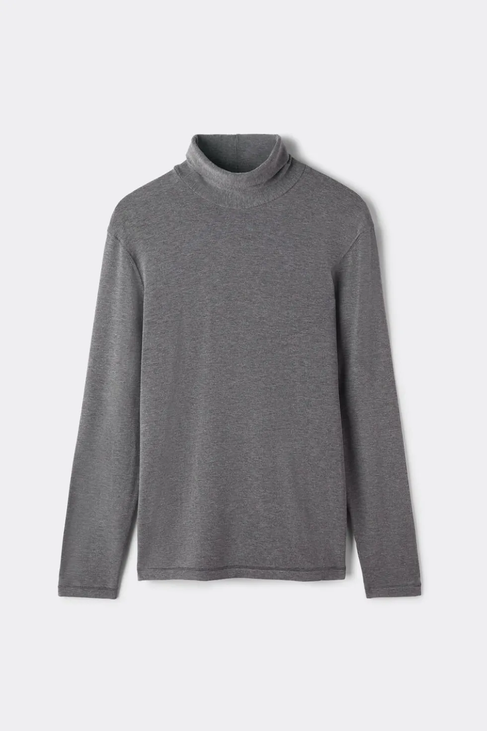 Long-sleeve High-Neck Modal-Cashmere Top