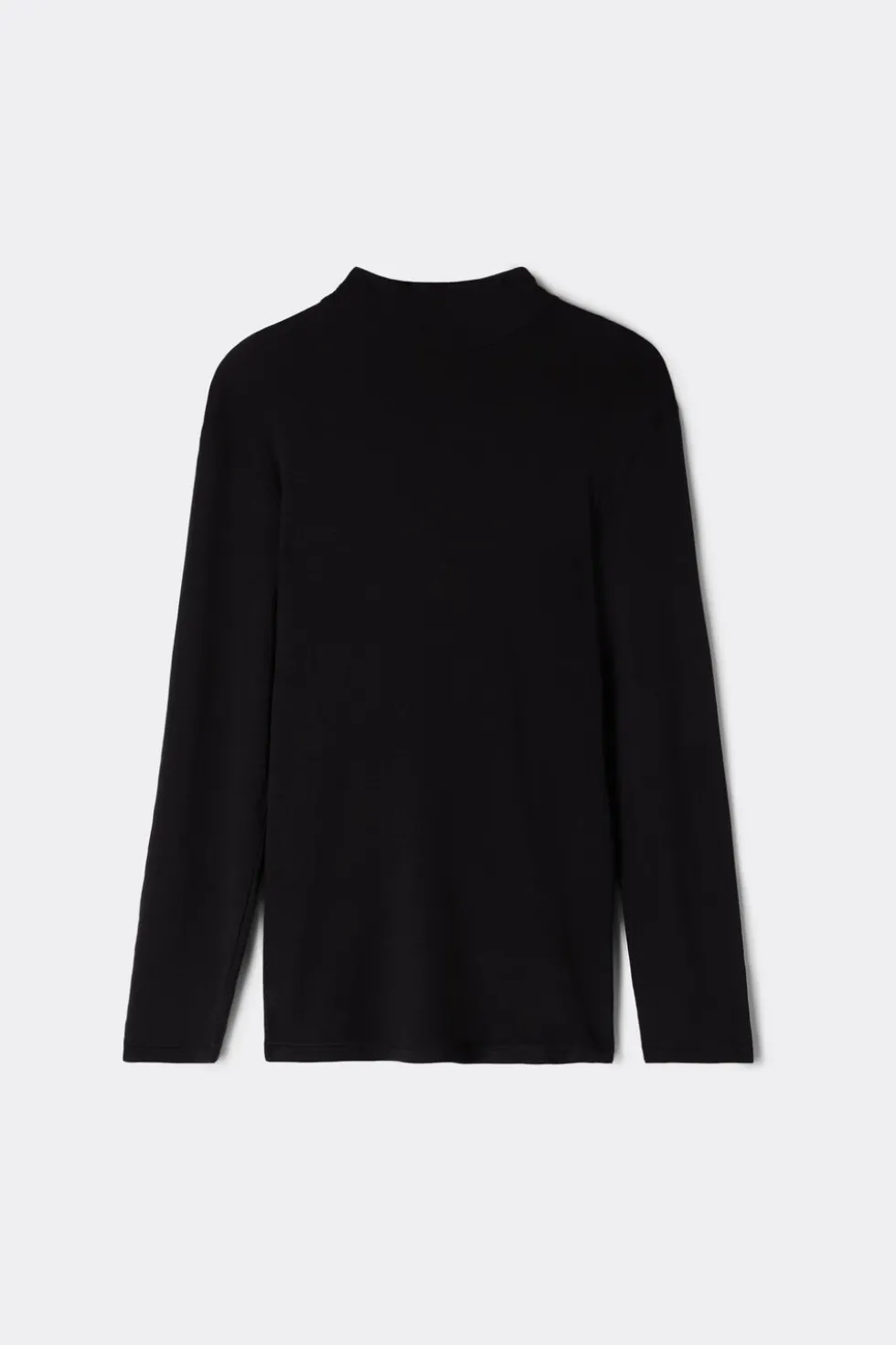 Long-sleeve High-Neck Modal-Cashmere Top