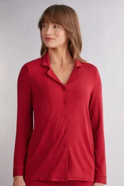 Long-Sleeve Micromodal Pajama Top