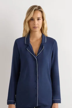 Long-Sleeve Micromodal Pajama Top