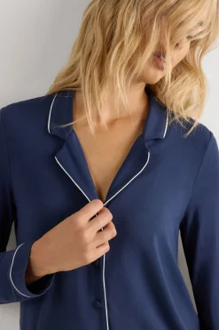Long-Sleeve Micromodal Pajama Top