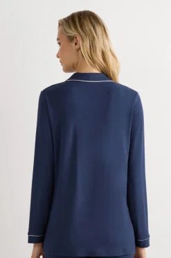 Long-Sleeve Micromodal Pajama Top