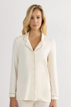Long-Sleeve Micromodal Pajama Top