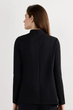Long-Sleeved Cotton Interlock Cardigan