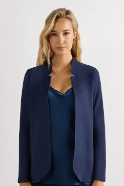 Long-Sleeved Cotton Interlock Cardigan