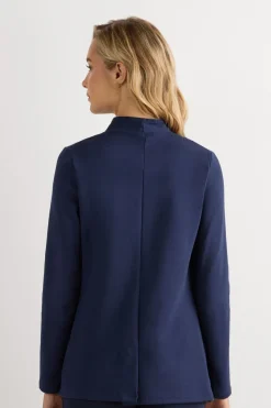 Long-Sleeved Cotton Interlock Cardigan