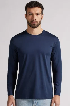 Long-Sleeved Mercerized Cotton Top filo Premium