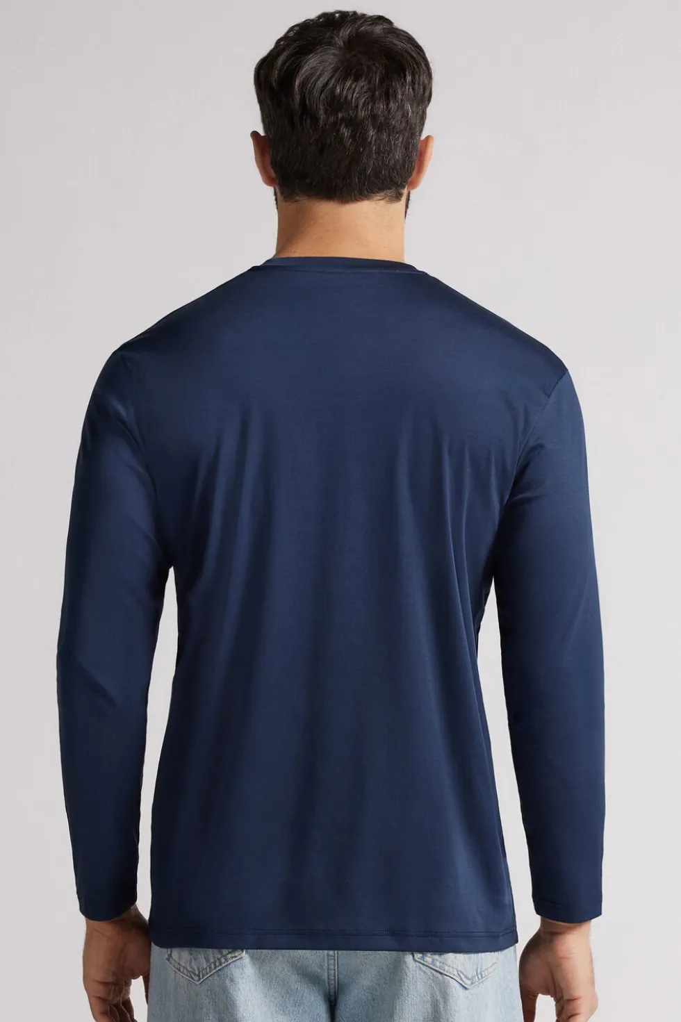 Long-Sleeved Mercerized Cotton Top filo Premium