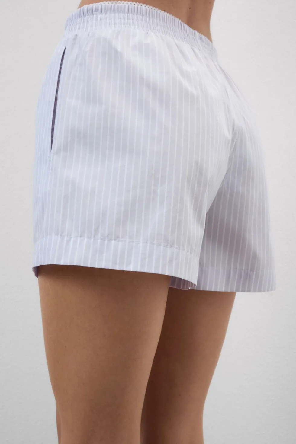 Love Me Tender Striped Shorts in Cotton Cloth