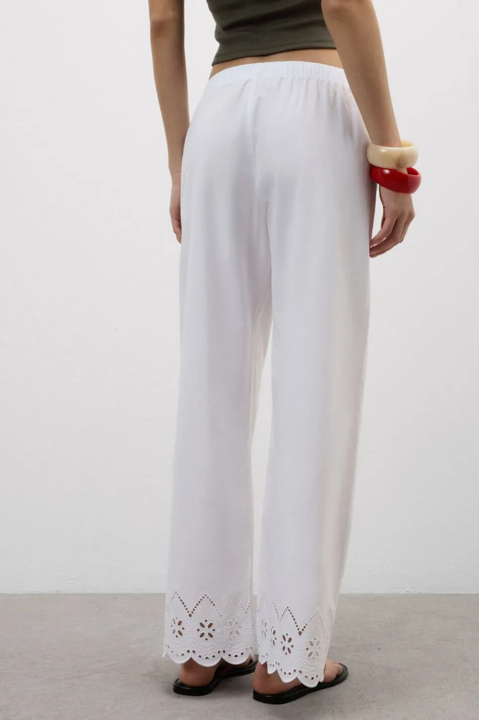 Made with Love Sangallo Cotton Full Length Pants