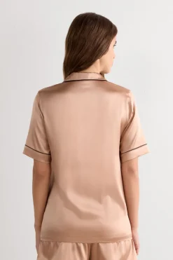 Menswear Cut Short Sleeve Silk Shirt