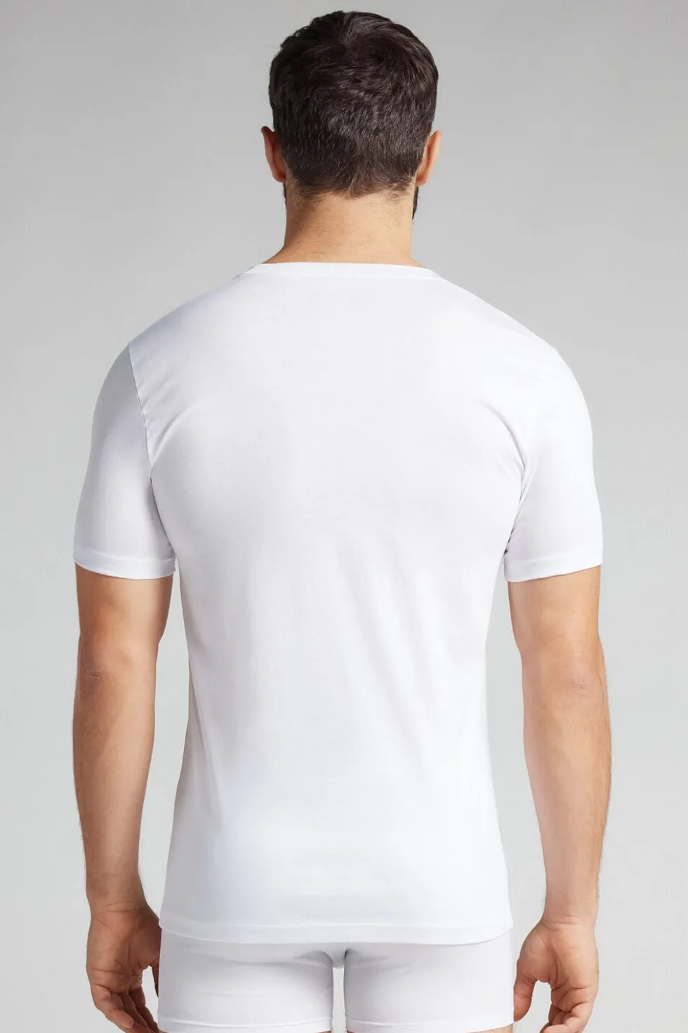 Mercerized Cotton V-Neck T-Shirt filo Premium