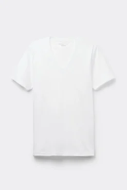 Mercerized Cotton V-Neck T-Shirt filo Premium
