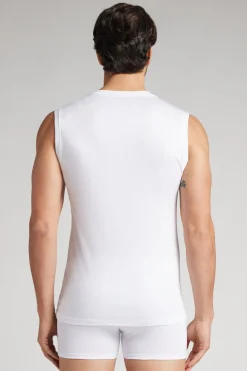 Mercerized Cotton V-Neck Tank Top filo Premium
