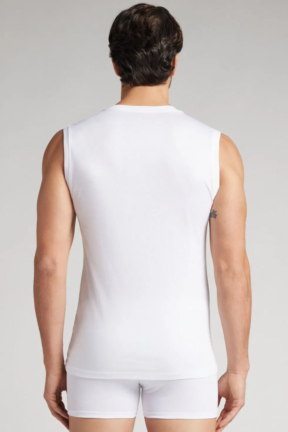 Mercerized Cotton V-Neck Tank Top filo Premium