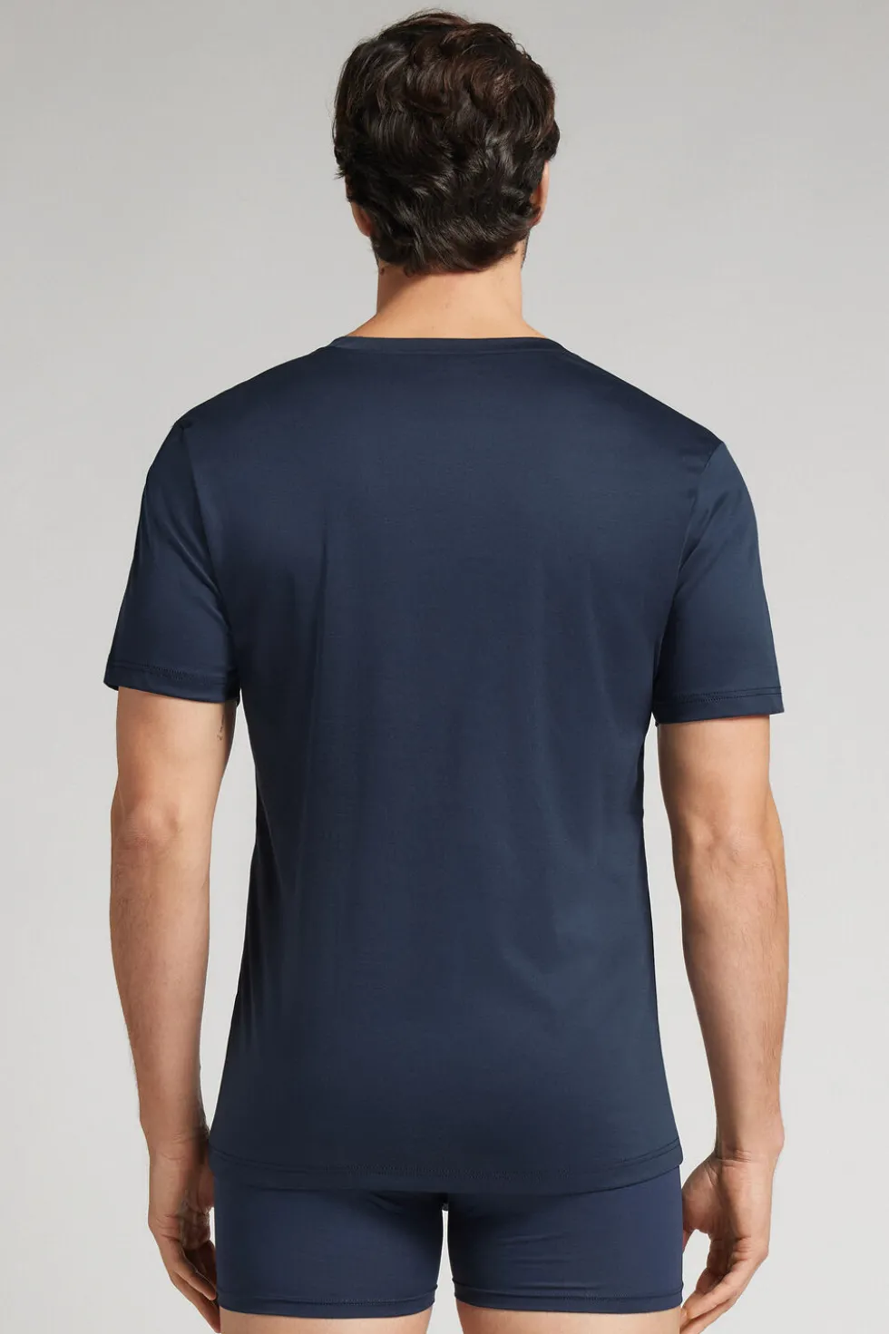 Mercerized Cotton V-Neck T-Shirt filo Premium
