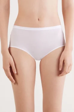 Microfiber and Lace High Rise Panties