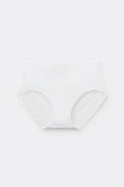 Microfiber and Lace High Rise Panties